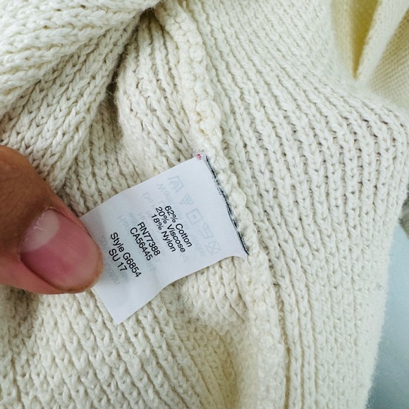 Madewell Province Cross Back Pullover Waffle Knit raglan Sweater in Colorblock - Picture 7 of 7